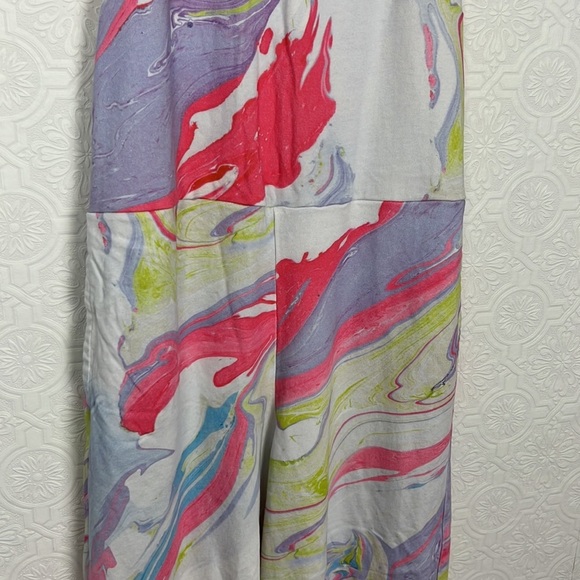 Nike Jumpsuit Pastel Watercolors Neon Artsy Fleece Mock Neck Sleeveless Pink - Picture 6 of 9